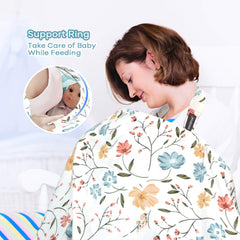 Yoofoss nursing cover fabric closeup highlights breathable cotton for baby comfort