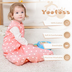 Yoofoss sleep sack with two-way zipper demonstrated for easy night-time diaper changes