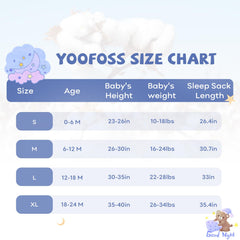 Yoofoss sleep sack with roomy arm and neck openings for comfortable fit