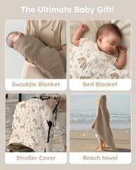 Yoofoss hooded towel shown as unisex baby gift for showers and registries