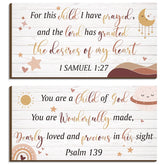 Yookeer 2pcs wooden nursery wall decor enhances kids' room styling