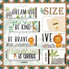 Yookeer bright color wood signs in farmhouse style elevate living spaces and hallways.