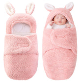 Yoolhamy Baby Swaddle Rabbit-Ears Hooded offers plush warmth for newborn cuddles.
