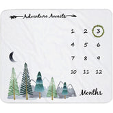 Yoothy baby milestone blanket forest-mountain design for capturing growth moments