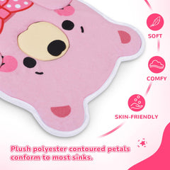 YooxArmor bear bath pad pink close-up highlighting ultra-soft fiber