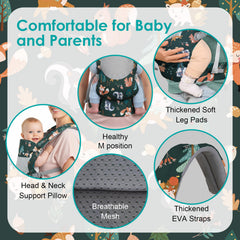 YooxArmor infant front carrier head-support pad demonstrates gentle head stability for tiny travelers.