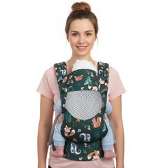 YooxArmor infant front carrier with lumbar-support view shows ergonomic comfort for long wear.