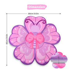 YooxArmor Pink Butterfly Bath Pad diameter detail highlights 31.3-inch coverage