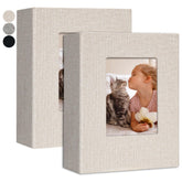 Yopih small photo album beige with open window display for personalized keepsakes