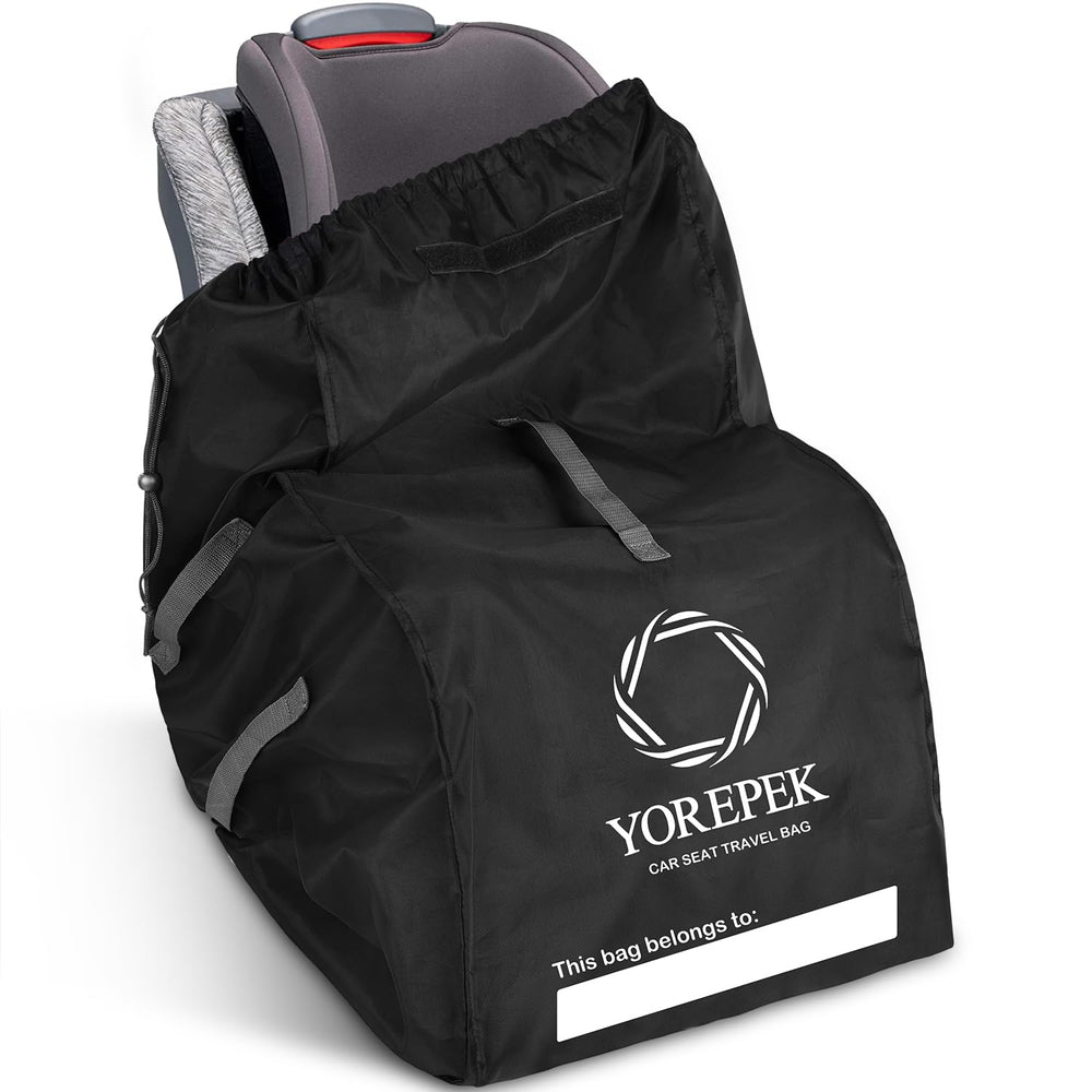 YOREPEK car seat travel bag front view showing spacious interior for travel essentials