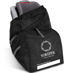 YOREPEK car seat travel bag front view showing spacious interior for travel essentials