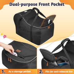 YOREPEK car seat travel bag front pocket stores travel essentials for toddlers during flights.