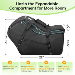 YOREPEK extendable bag with adjustable height fitting multiple infant seat models