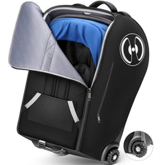 YOREPEK infant car seat travel bag with wheels for easy airport transport.
