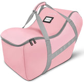 YOREPEK pink infant car seat travel bag showing padding protection for airplane travel