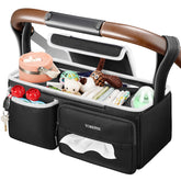 YOREPEK Spacious Stroller Caddy main compartment stores diaper and toy essentials for easy access.