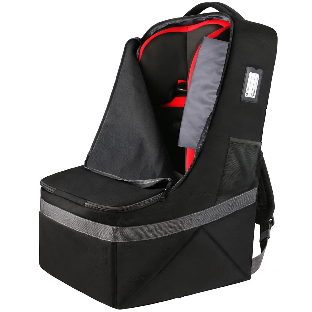 YOREPEK padded car seat travel bag front view for easy airport packing.