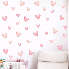 Yotdmk pink heart decor bedroom setup demonstrates easy peel-and-stick for quick transformations.