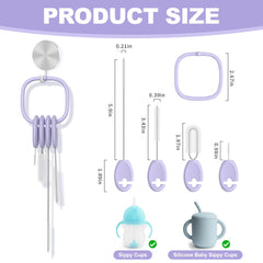 YOTIME 4in1 straw brush set cleans straws, spouts, lids, and crevices