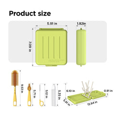 YOTIME bottle nipple brush included for gentle, effective baby bottle care.