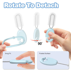 YOTIME cup lid brush blue reaches tight areas for lid cleanliness