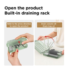 YOTIME Travel Bottle Brush Set drying rack vertical holders highlights quick drying and organization.