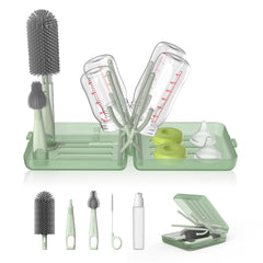 YOTIME Travel Bottle Brush Set packaged view shows all-in-one kit for on-the-go families.