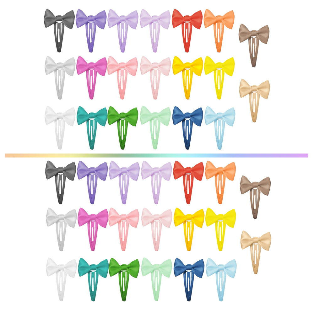 YOTUBARA baby hair clip ribbon bow close-up showing shiny finish for gentle hold.