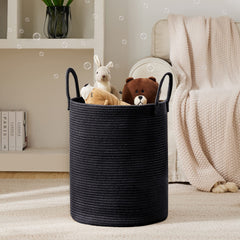 YOUDENOVA 58L capacity hamper keeps blankets and towels neatly organized.