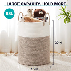 YOUDENOVA 58L tall laundry hamper—ample capacity for towels and clothes.