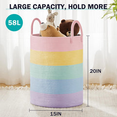 YOUDENOVA blanket storage hamper demonstrates versatile organization for blankets, towels, and toys.