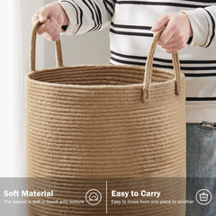 YOUDENOVA tall-hamper with sturdy handle is easy to tote for laundry trips.