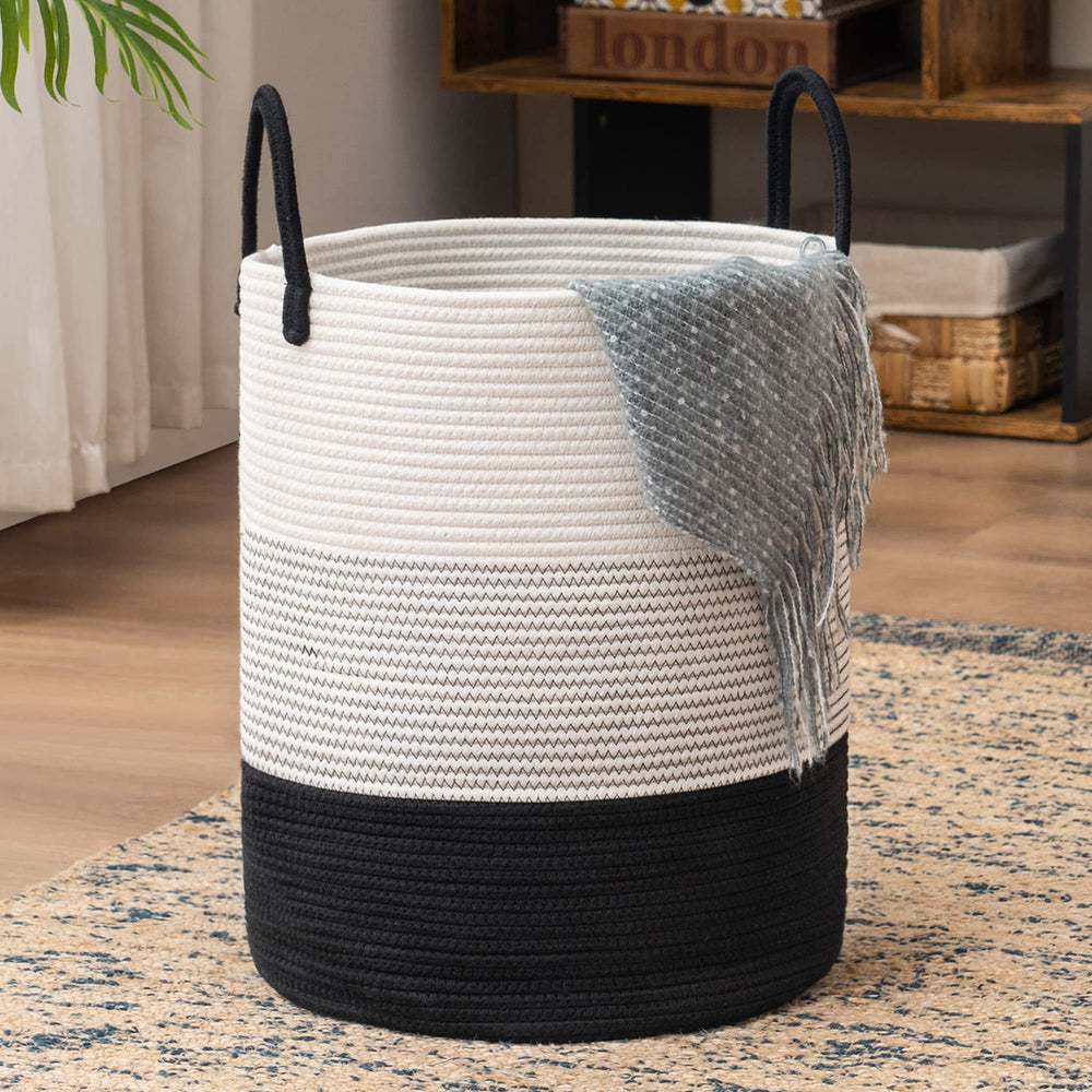 YOUDENOVA woven rope laundry hamper basket 72L tall offers large capacity for clothes and blankets