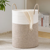 YOUDENOVA woven rope laundry hamper basket—natural material, stylish storage.