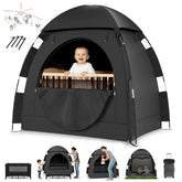 YoungMinds blackout tent crib with milk silk fabric for soft nap comfort
