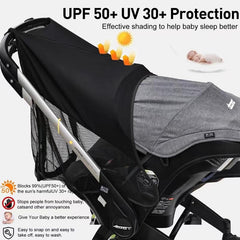 Youpinby 360° shade attaches easily to the Doona handlebar for quick sun protection.