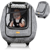 Youpinby waterproof baby car seat cover shields baby from rain and wind during travel.