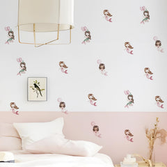 YouRfocus Mermaid Wall Decal pink-3: removable decals simplify decorating nurseries without wall damage.