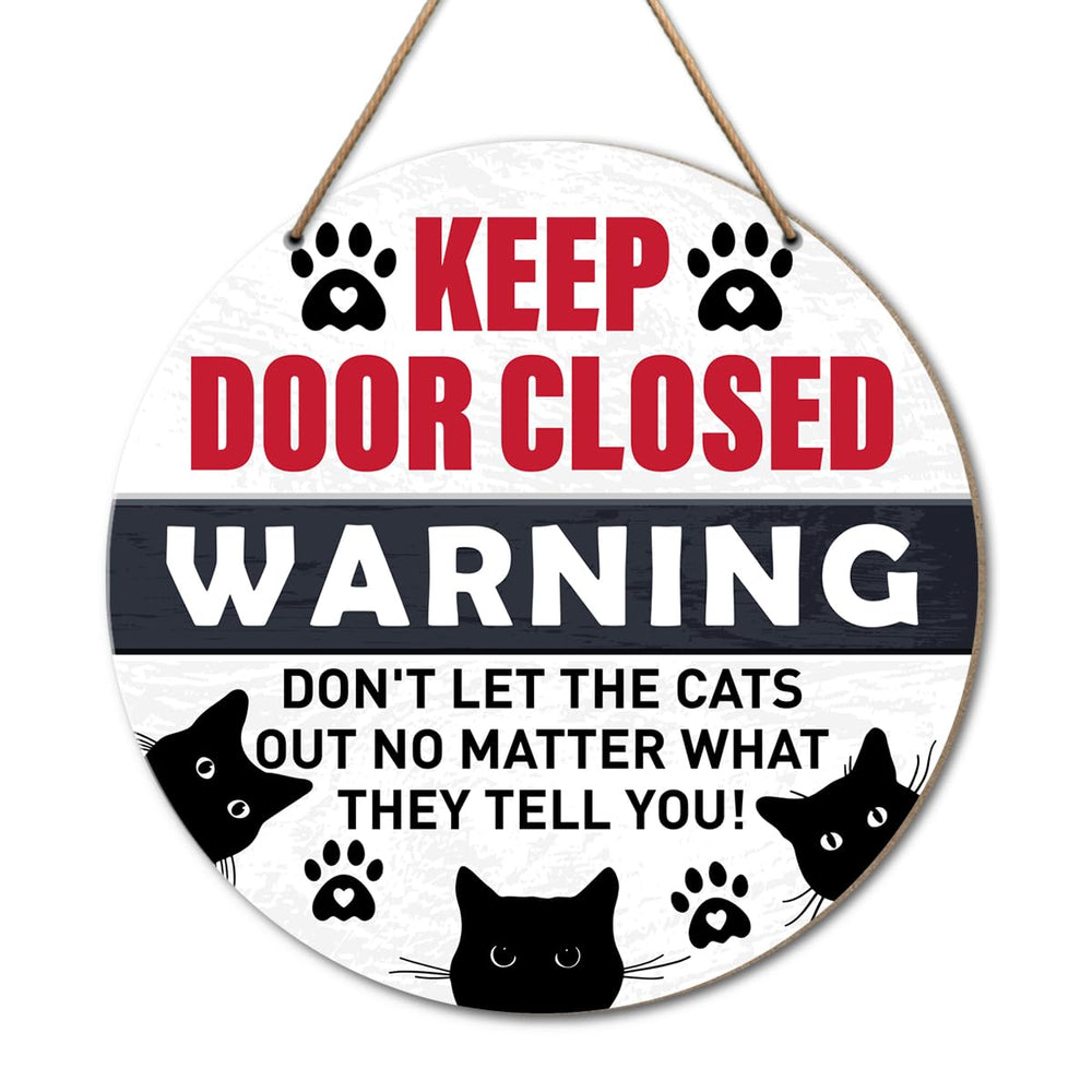 Yousheager cat sign front door with rustic charm signals cats inside