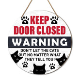 Yousheager cat sign front door with rustic charm signals cats inside