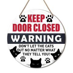Yousheager cat sign front door with rustic charm signals cats inside