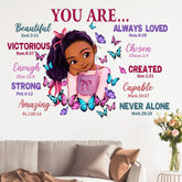 Yovkky black girl religious butterfly wall decal enhances nursery decor with uplifting charm