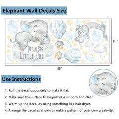 Yovkky blue watercolor boy elephant wall decal adds playful charm for quick playroom updates