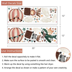 Yovkky hot air balloon wall decal fox adds whimsy to nursery