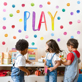 Yovkky kids playroom polka dots wall decal adds vibrant, playful walls