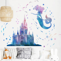 Yovkky Mermaid Wall Decal Fish and Starfish shows colorful aquatic friends for nursery inspiration.