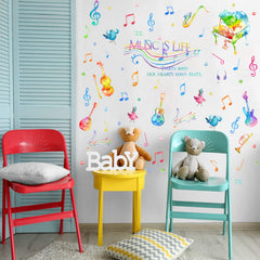 Yovkky Watercolor Music room setup shows versatile placement options in kid spaces.