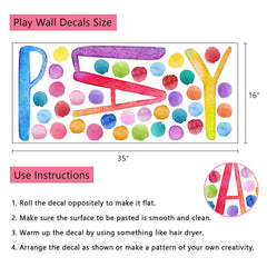 Yovkky watercolor play sign peel and stick decor for quick updates