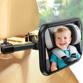 YOVKOK car baby mirror offers crystal wide-angle view for safer rear-seat monitoring.