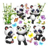 YOWOCAL panda illustration wall decal adds playful charm to kids' room decor.